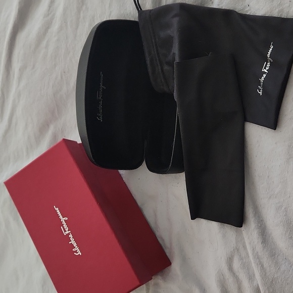 Salvatore Ferragamo Rainbow Silver/Mint Aviator Sunglasses AUTH - Picture 3 of 11